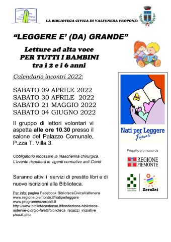 Valfenera | "Leggere è (da) grande"