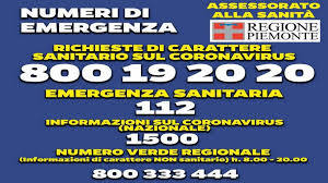 Coronavirus: la regione Piemonte attiva il numero verde 800.19.20.20 per le chiamate sanitarie